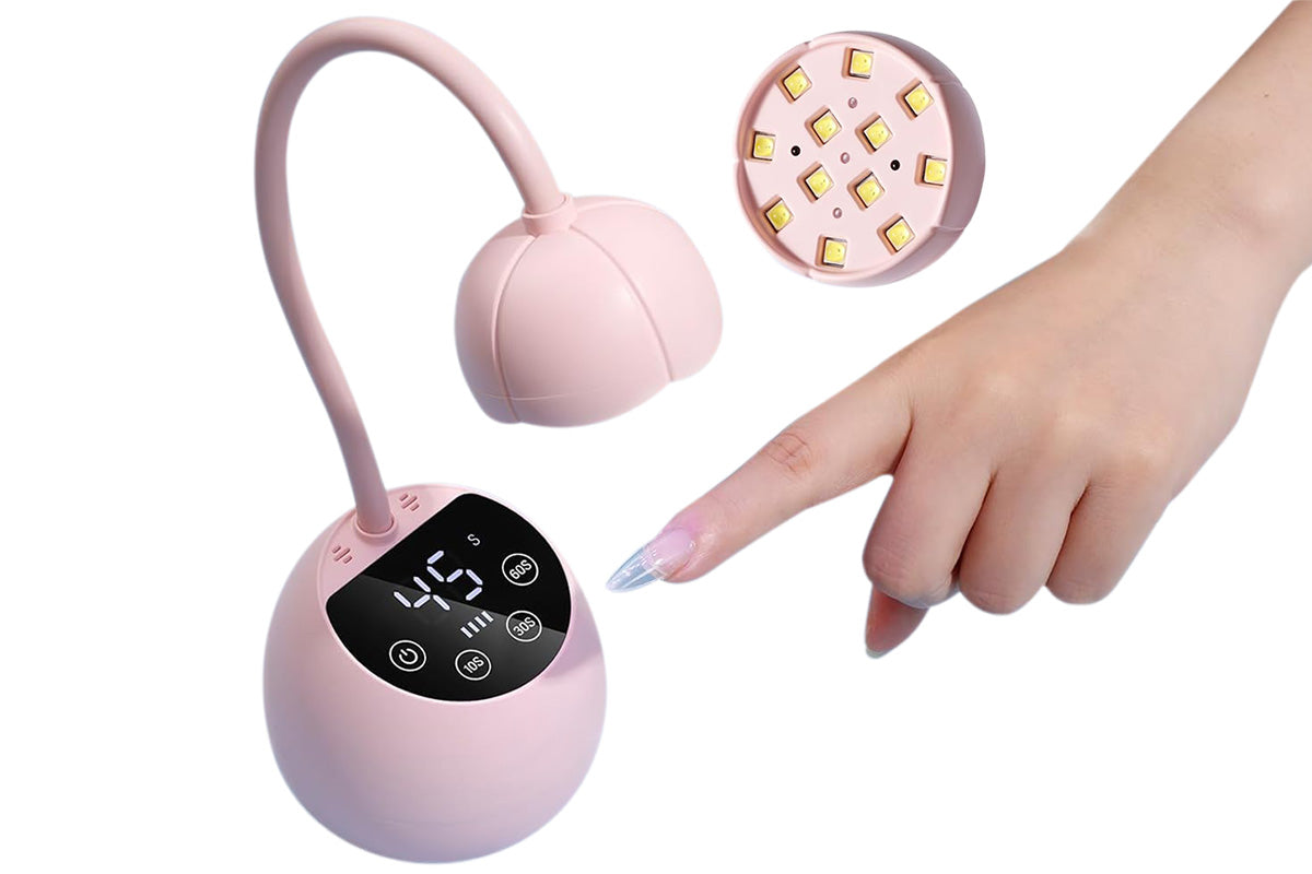UV LED Nail Lamp Mini Cordless Gel Dryer With Adjustable Gooseneck For Gel Nails