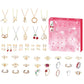 Christmas Jewelry Advent Calendar Set Earrings Rings Necklaces Keychains