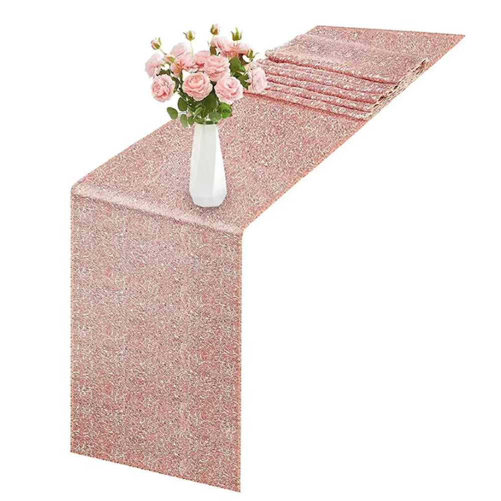 High Density Sequin Table Runner for Weddings Parties and Holidays-Rose Gold