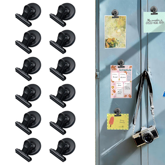 12 Pack Metal Fridge Clips for Photo Plan Refrigerator Clips for Home School Office