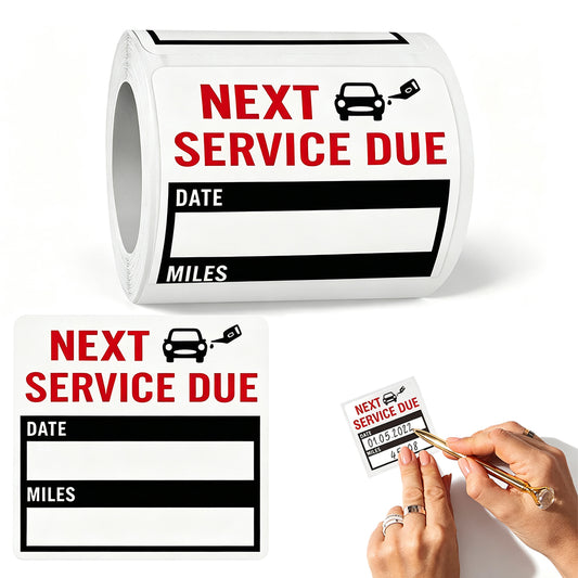 300 PCS Self Adhesive Vehicle Maintenance Reminder Labels for Car