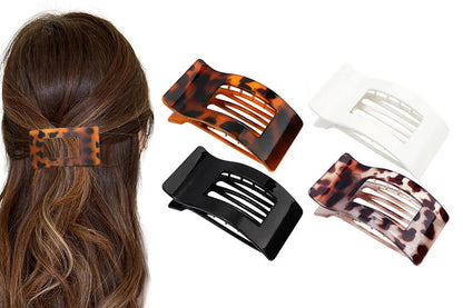 4PCS Flat Hair Clips Large Rectangle No-Slip Claw Clips For Women
