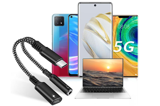 2-in-1 Type-C Audio and Charging Adapter for USB-C Devices with 30W Fast Charge