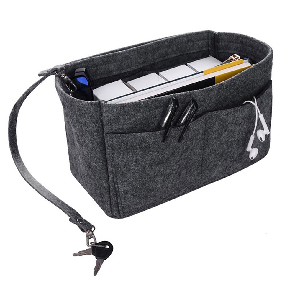 Thick Felt Tote Bag Organizer Insert with Multiple Pockets