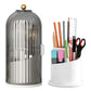Sliding Lid Organizer 180 Degree Rotating Toothbrush Holder for Bathroom Counter
