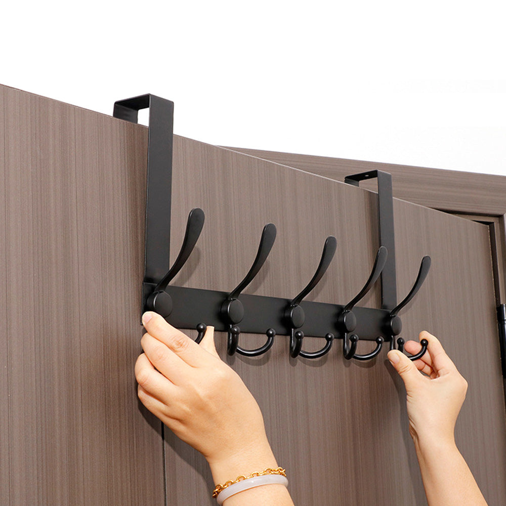 Stainless Steel Over The Door Hooks Durable Door Hangers for Kitchen Bathroom Bedroom