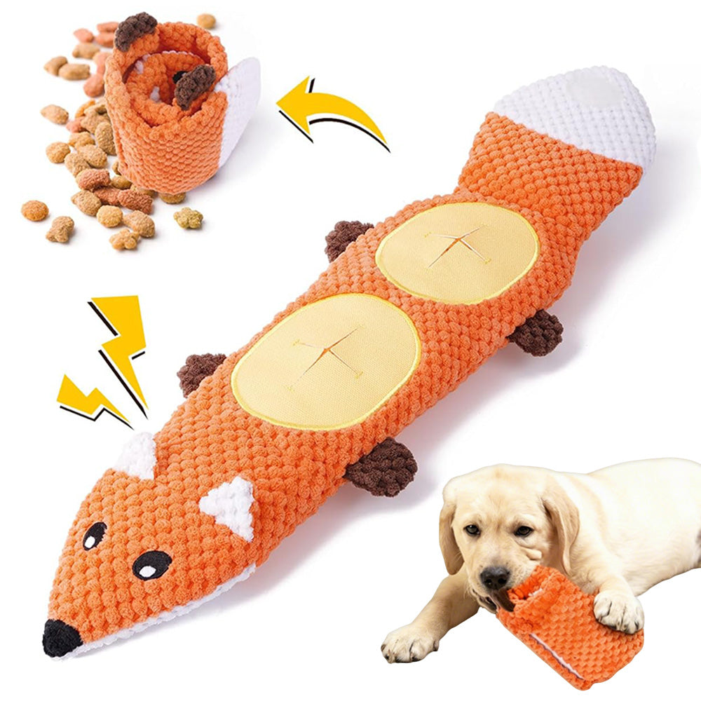 Roll Up Treat Dispensing Dog Toy with Squeaker for Small Medium Dogs