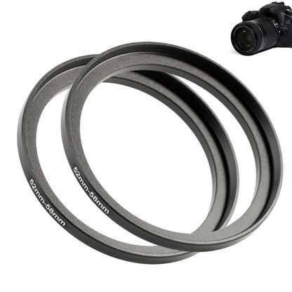 2 Metal Camera Filter Adapter Rings 52mm to 58mm and 52mm to 77mm