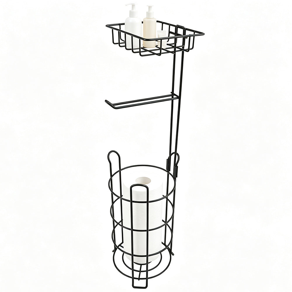 Freestanding Toilet Paper Holder with Storage Basket