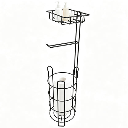 Freestanding Toilet Paper Holder with Storage Basket