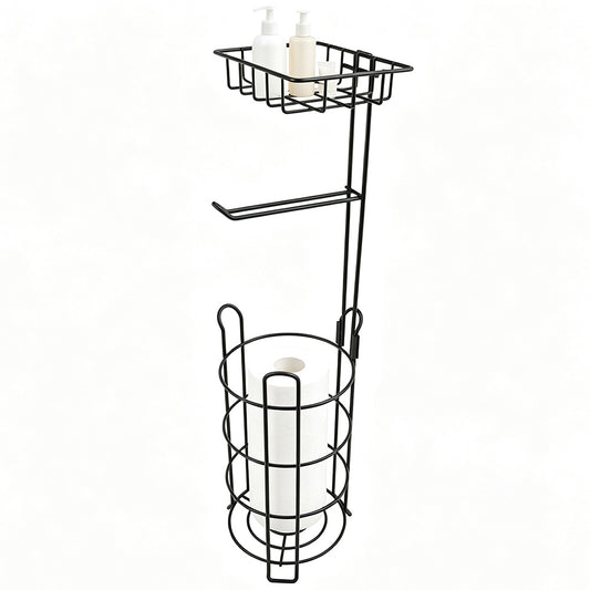 Freestanding Toilet Paper Holder with Storage Basket