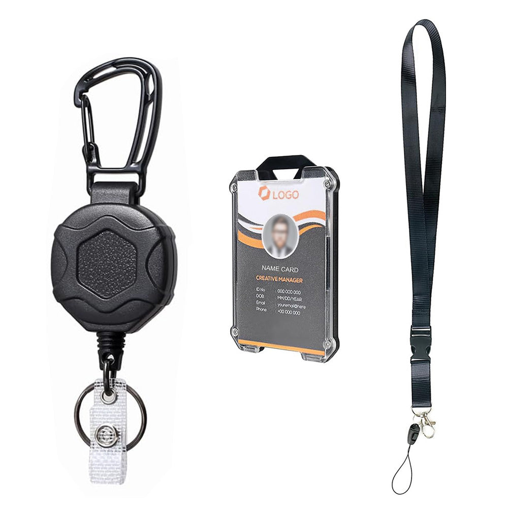 Badge Holder Retractable ID Cards Holder with Lanyard