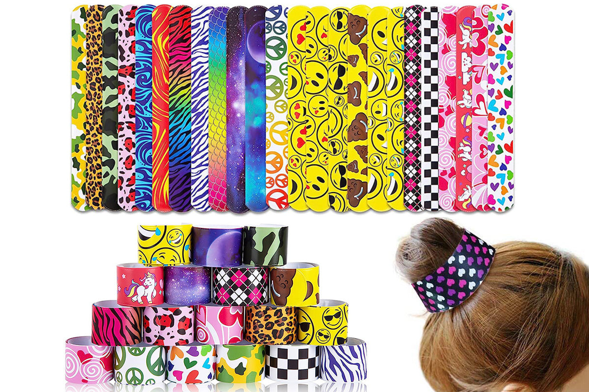 100Pcs Slap Bracelets Party Bracelet Gifts Birthday Decorations for School Holiday