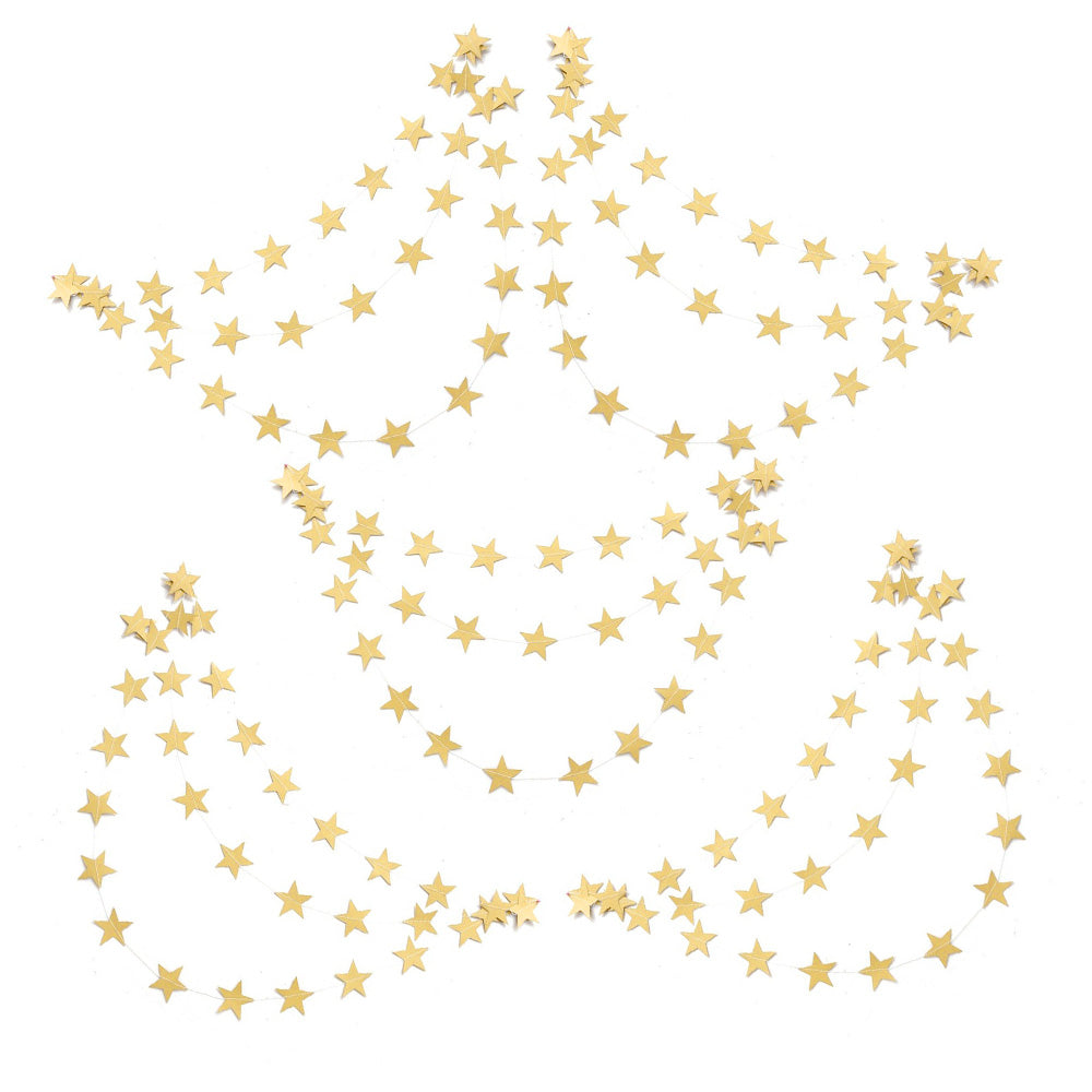 5 Pack 4m Thick Paper Star Garland Bunting Banners for Parties Weddings