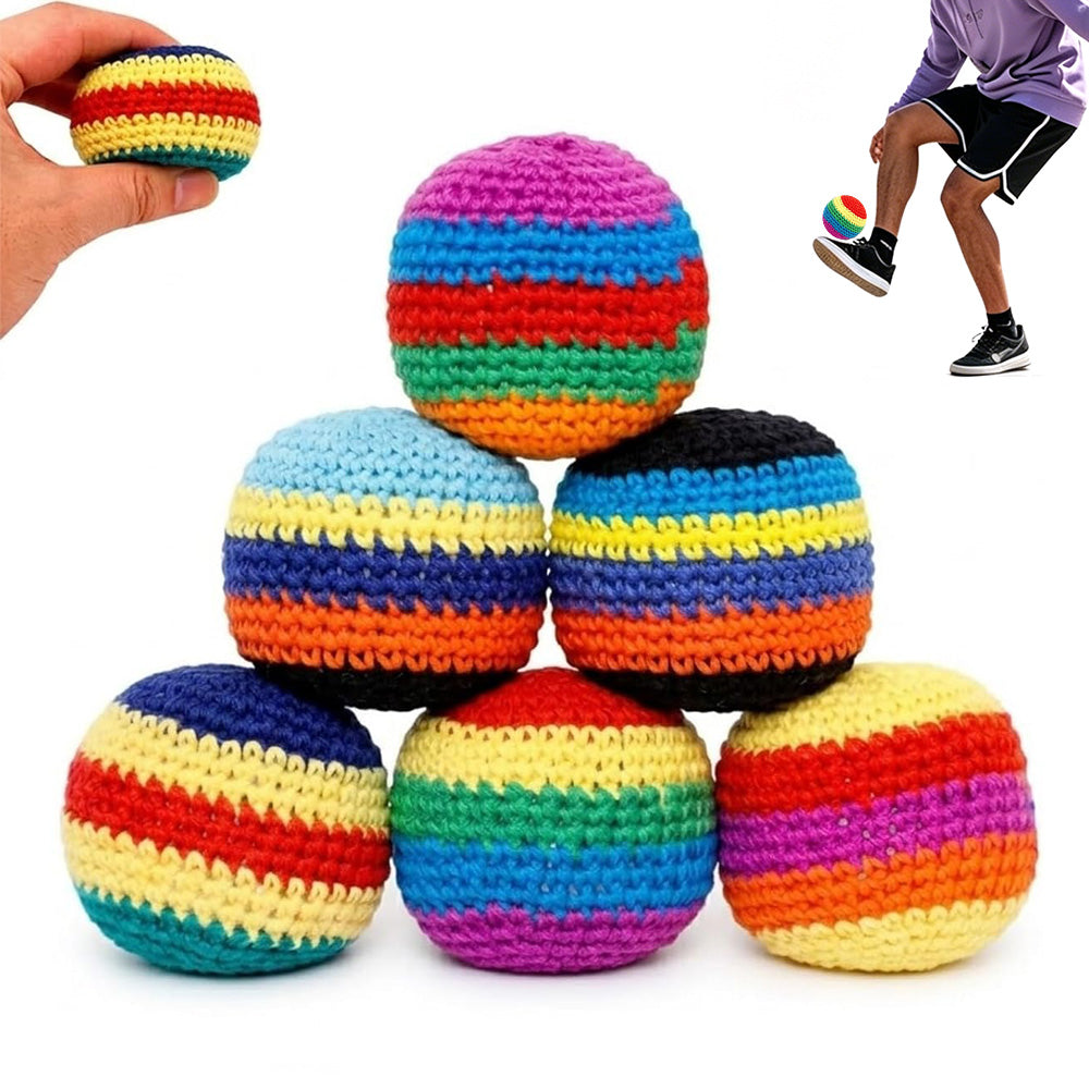 Funny Crochet Footbag Woven Kickball Soft Knitted Kick Balls Juggling Balls for Outdoor Play