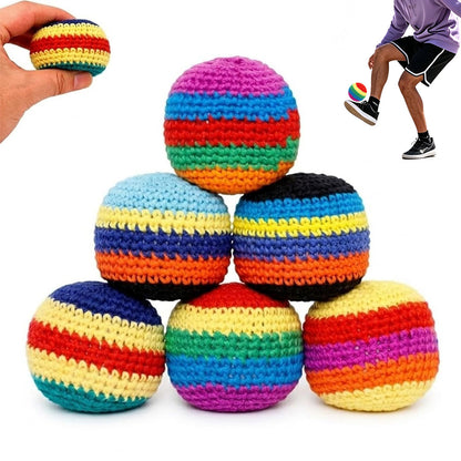 Funny Crochet Footbag Woven Kickball Soft Knitted Kick Balls Juggling Balls for Outdoor Play