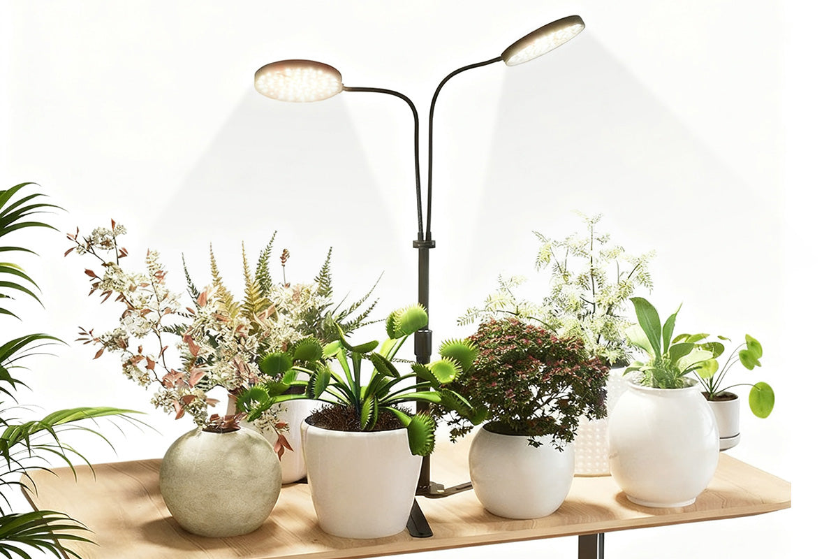 LED Grow Light Dual Head Full Spectrum Adjustable Plant Lamp for Indoor Plants