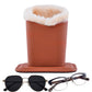 Soft Plush Lined Eyeglasses Desk Holder PU Leather Glasses Display Stand With Base