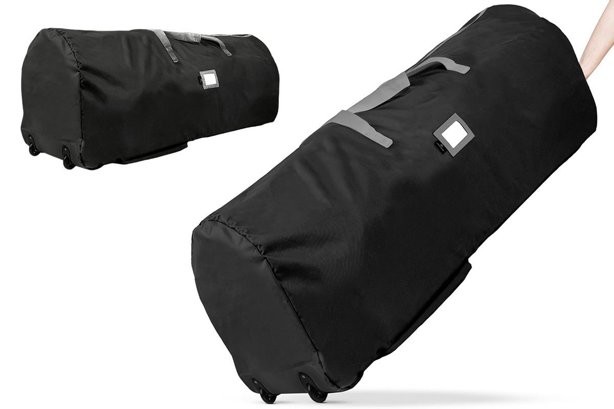Handy Laundry Rolling Christmas Tree Storage Bag With Handle For Easy Transport-Black