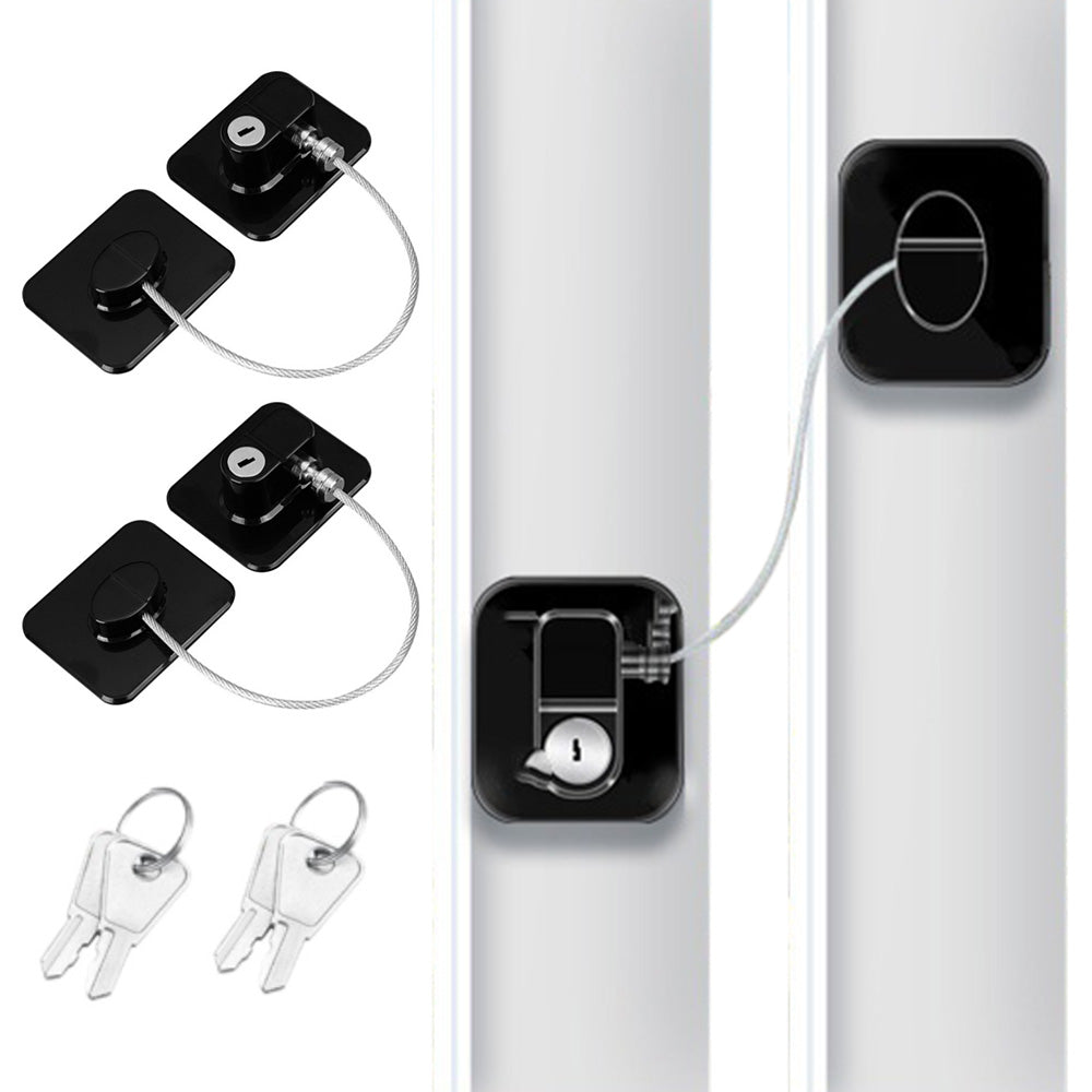 2 Pack Mini Little Ones Security Fridge Lock with Keys No-Drill for Drawer Window