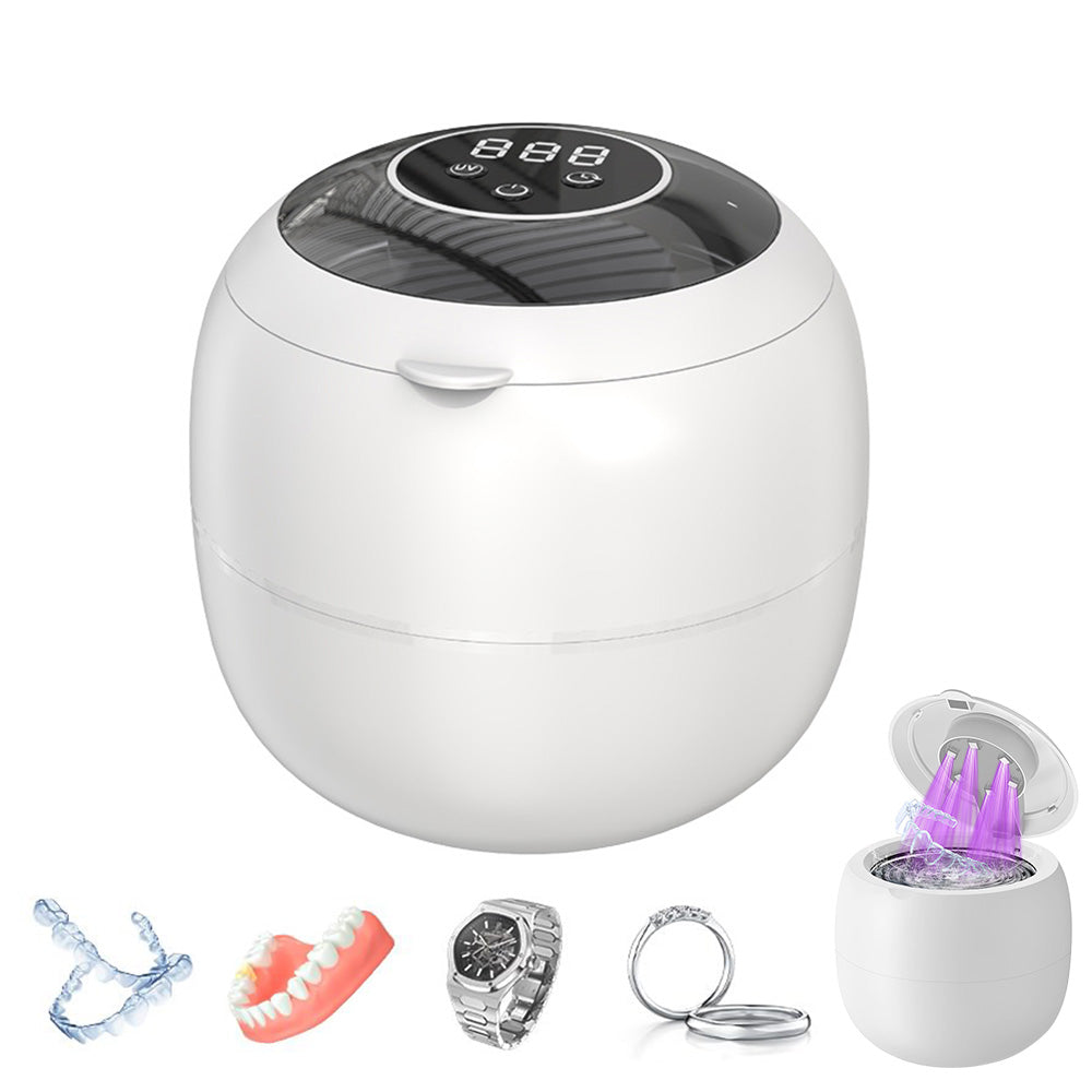 45kHz 210ml Ultrasonic Retainer Cleaner Machine Dentures Cleaner for Night Guards Braces Aligners