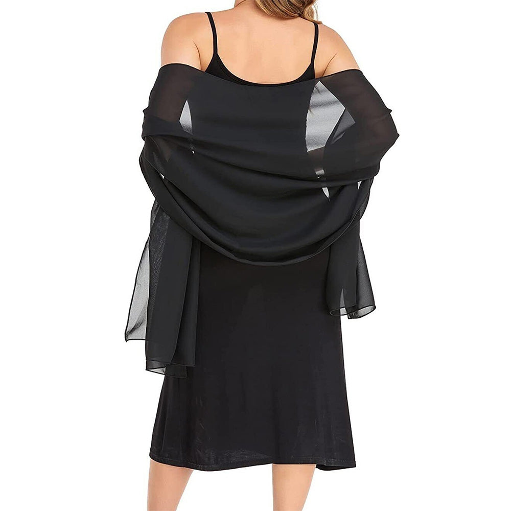 Chiffon Evening Dress Shawl for Weddings Parties 70x170cm