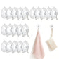 20 Pack Suction Cup Hooks Clear with Stainless Steel Hook Removable Reusable