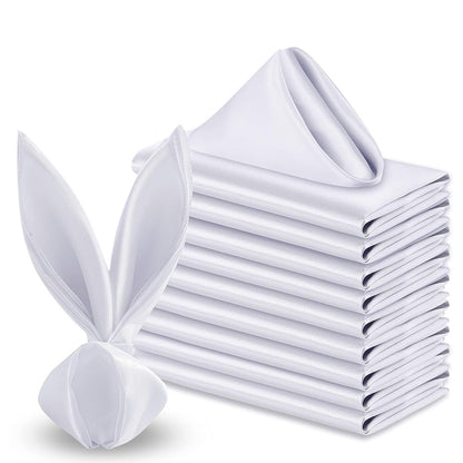 10 Pack Polyester Satin Dinner Napkins for Weddings Hotels Dining