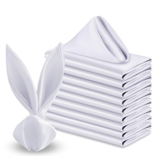 10 Pack Polyester Satin Dinner Napkins for Weddings Hotels Dining