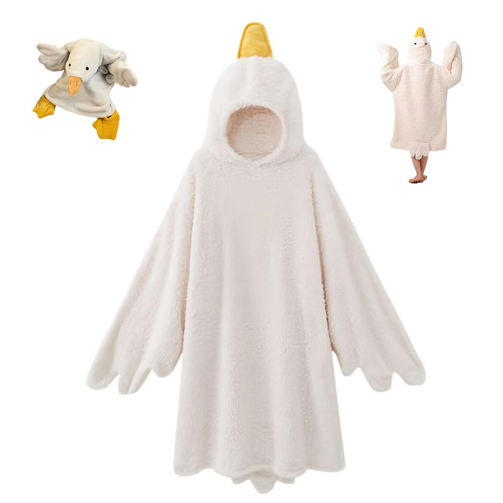 Oversized Hoodie Blanket Cartoon Goose Fleece Wearable Blanket-Style 1