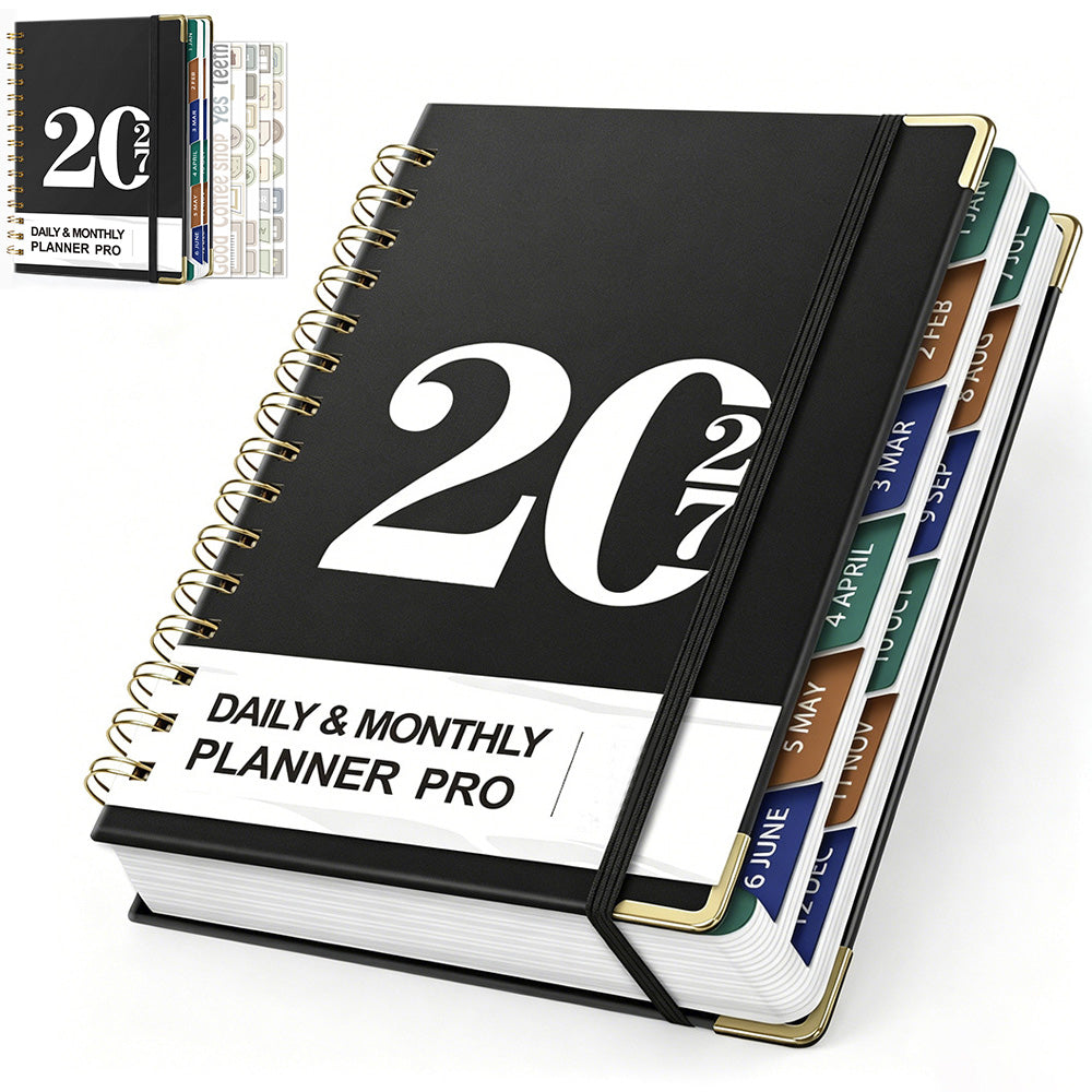 2027 A5 Hardcover Weekly Planner Calendar Notebook January to December