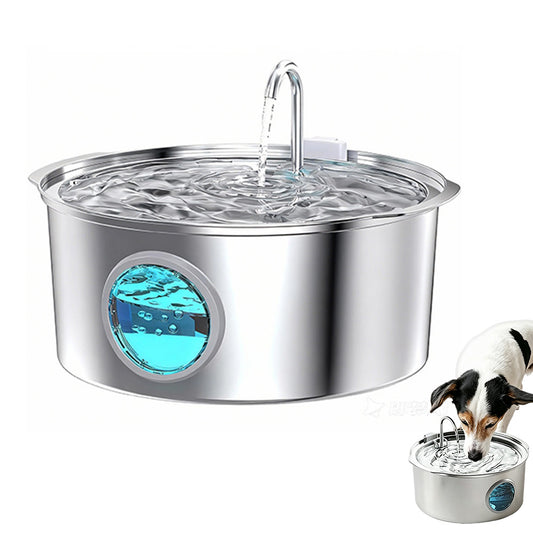7L Stainless Steel Automatic Pet Water Fountain for Cats and Dogs