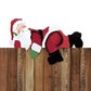 Christmas Fence Decoration Santa Claus Peeking Yard Garden Outdoor Sign