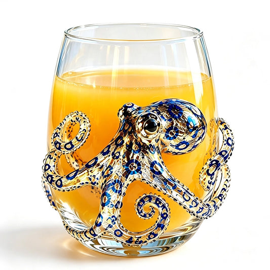 Handcrafted Marine Animal Glass Cup 350ml Unique Sea Creature Glass for Bar Home