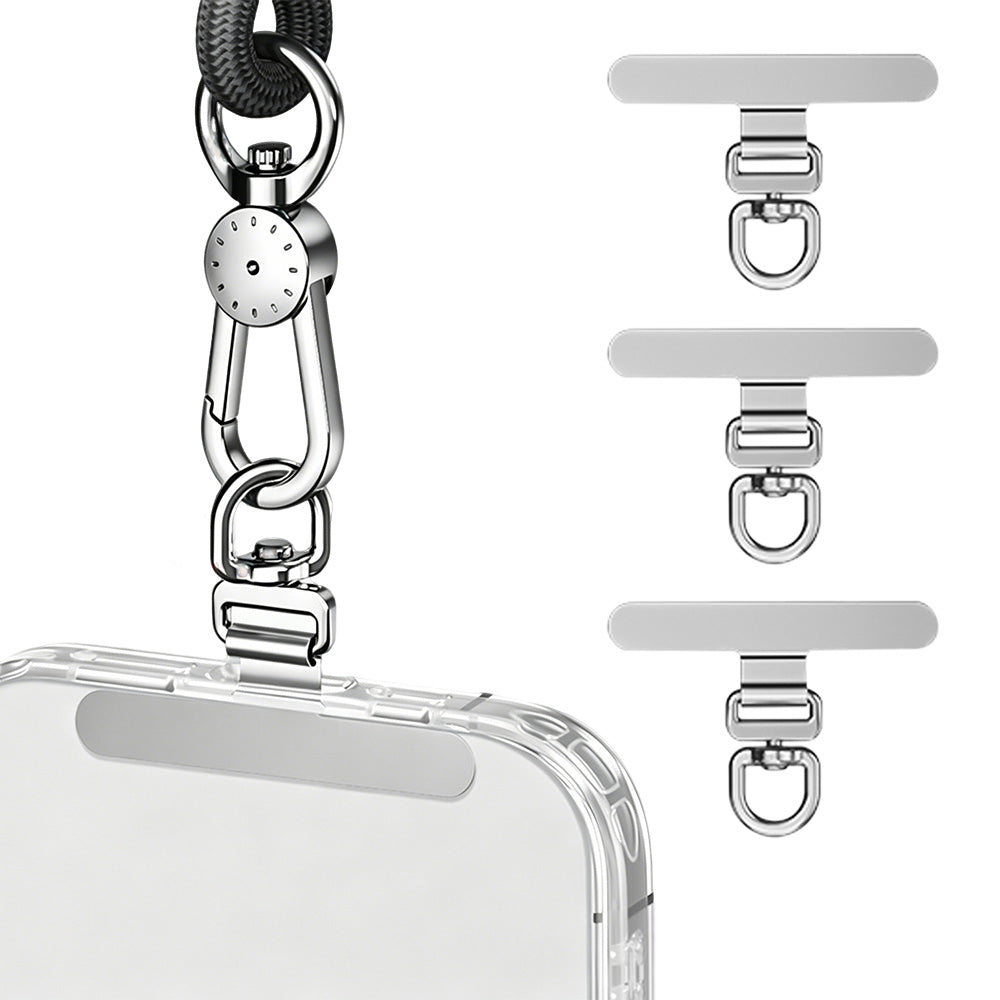3 PCS Rotating Phone Tether Tab Stainless Steel Phone Strap Holder for most Phone Cases