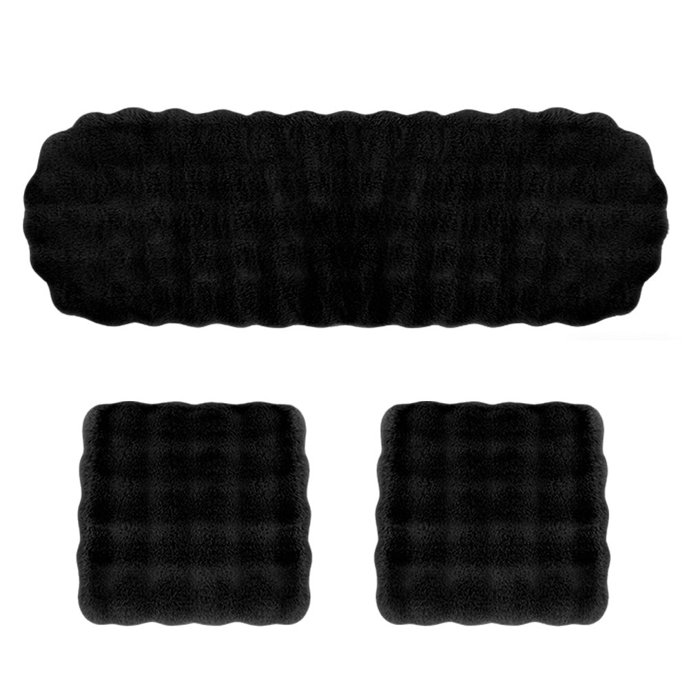 3Pcs Faux Fur Plush Seat Cushion Set Non Slip Seat Protector for Winter