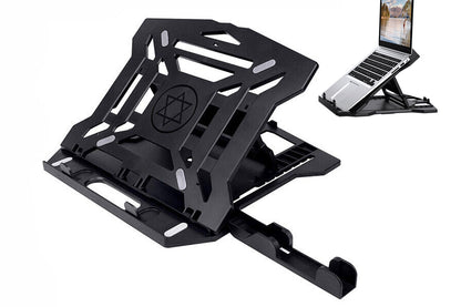 2 in 1 Adjustable Laptop Cooling Stand with Phone Stand Foldable Computer Holder
