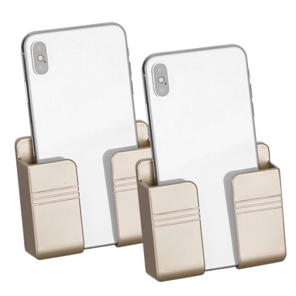 2 Pack Wall Mount Phone Holder Peel and Stick No Tools for Dorm Bedroom RV