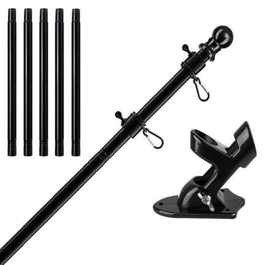 Flag Pole Kit with 360-Degree Rotating Flag Pole Rings Two-Position Bracket
