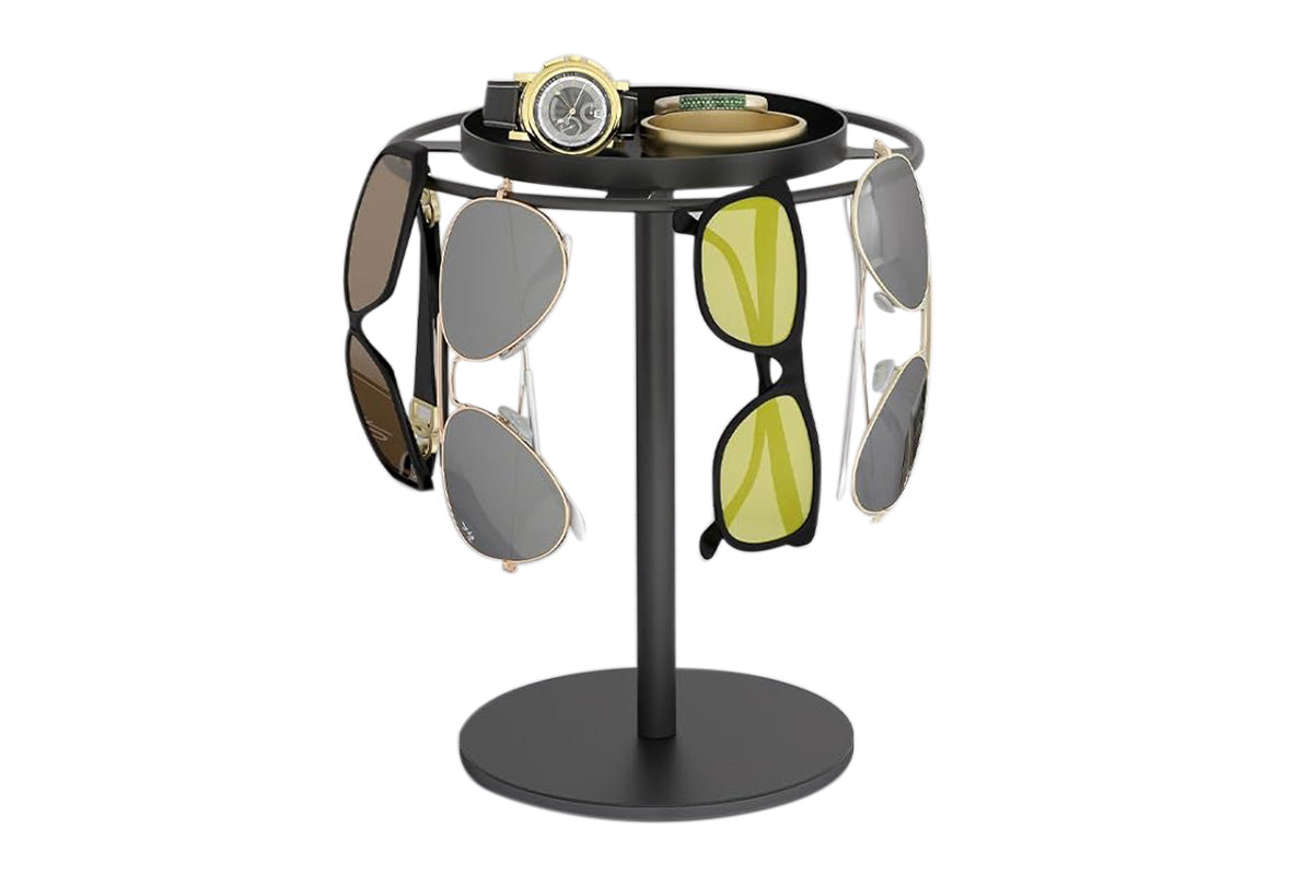 Iron Sunglasses Organizer Storage Holder Stand with Tray for Desk