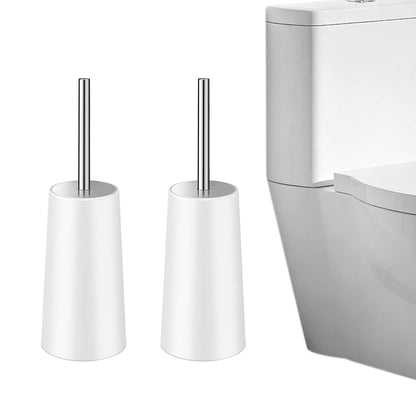 2 Pack Toilet Brush Set with 304 Stainless Steel Handle and Holder