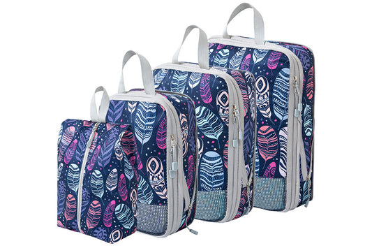 4Pcs Set Compression Packing Cubes for Travel Expandable Organizer Cubes