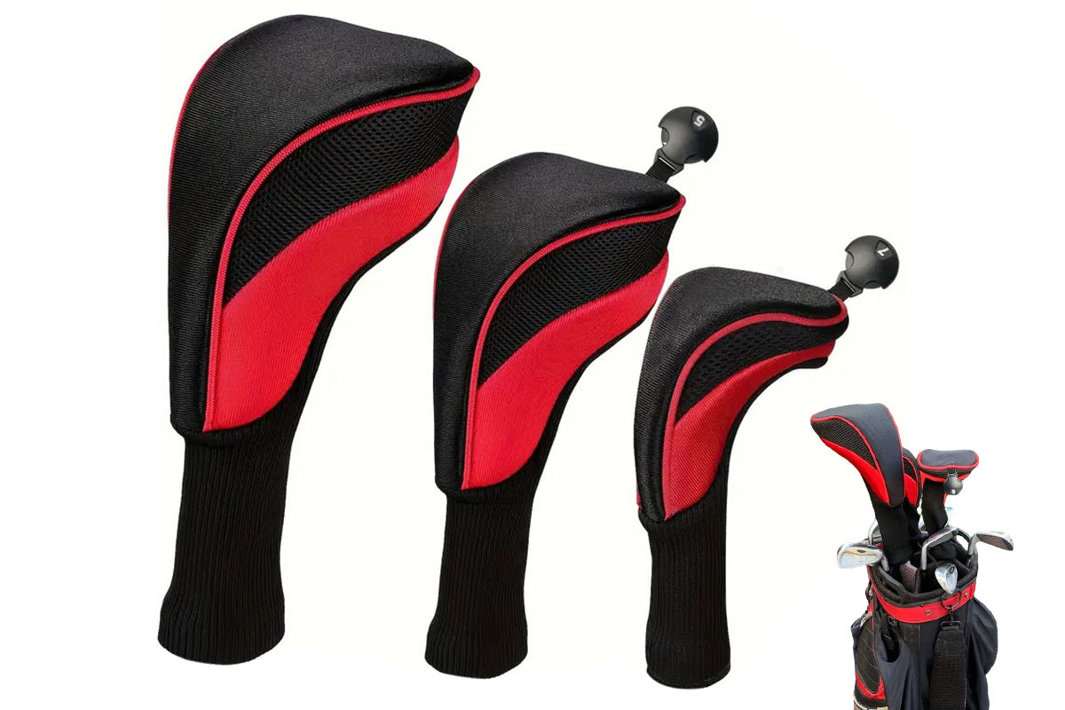 3Pcs Set Golf Club Head Cover for Woods and Driver with Interchangeable Tags 3 4 5 7 X