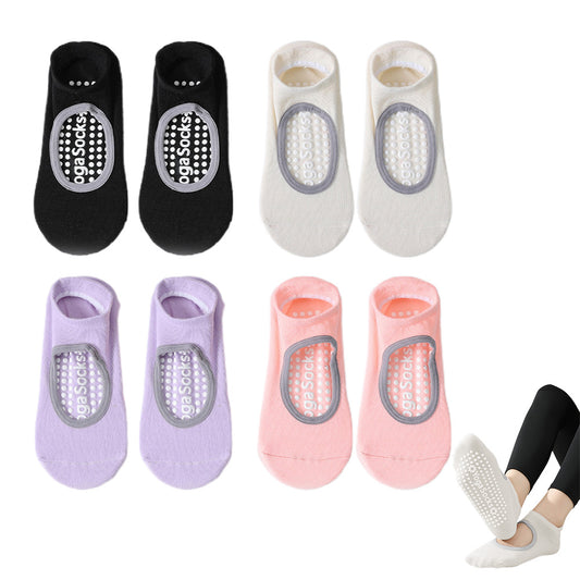 4 Pairs Socks Women Sport Yoga Pilates Non Slip Grip Socks