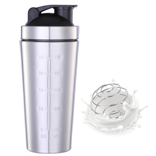 750ml Stainless Steel Protein Shaker Bottle with Mixing Ball
