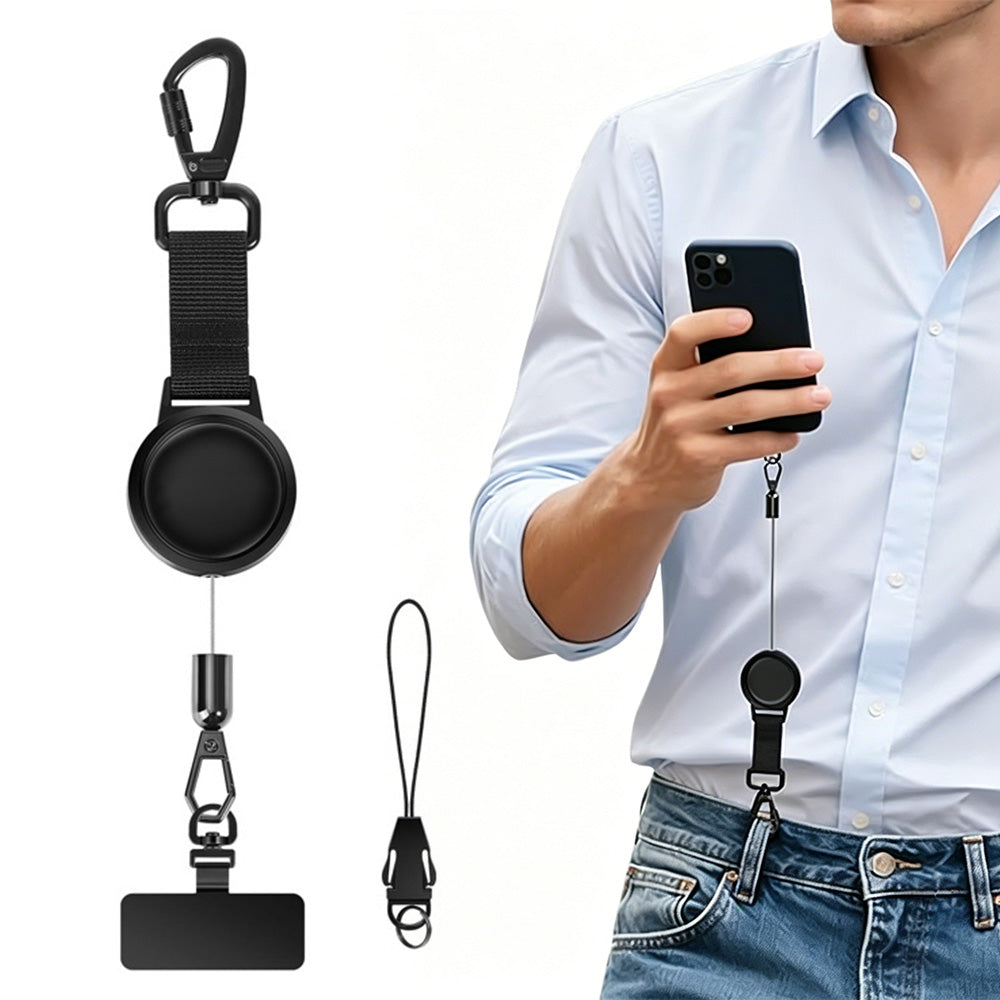 Retractable Phone Holder Locking Carabiner 360 Degree Swivel for Sports
