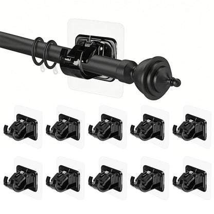 10 Pcs No Drill Curtain Rod Holder Self Adhesive Hook for Smooth Surface