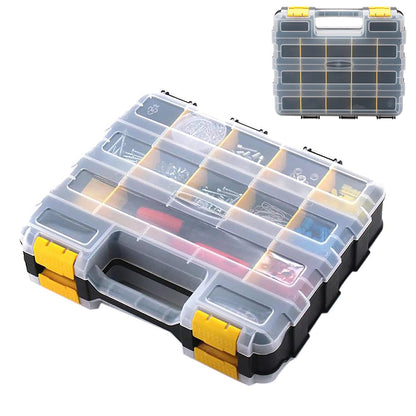 34 Grid Double Sided Tool Organizer Box for Screws Nuts and Small Parts