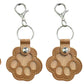 2PCS Pet Paw Shaped Key Chain Pet Fur Storage Key Chain Pet Memorial Gift Key Ring