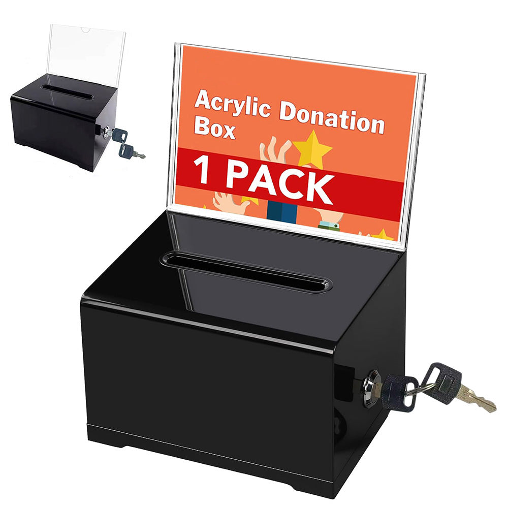 Lockable Suggestion Box with Keys Desktop Collection Box for Voting Donations Suggestions